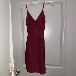 Windsor Burgundy Mini Dress with Spaghetti Straps